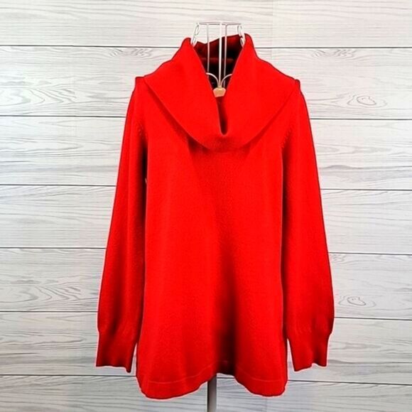 French Connection Mars red cowel neck tunic sweater Size L - Picture 1 of 10